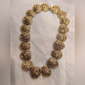 Gold Decorative Medallion Necklace - Unbranded